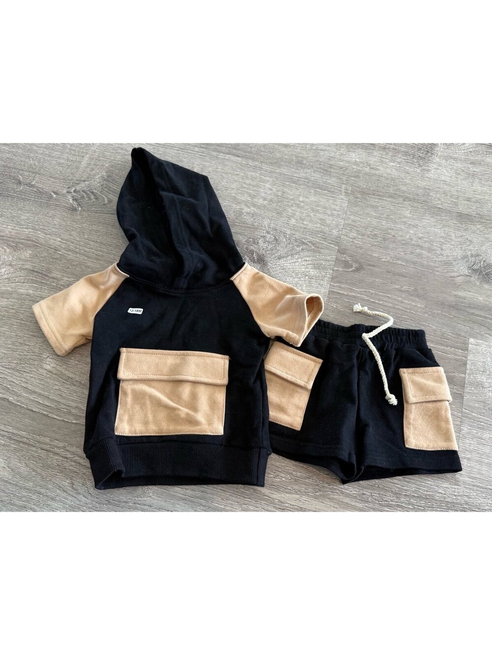 Lucky Panda Kids, Short Sleeve with Hoodie & Shorts Set, NWT, 12-18 months